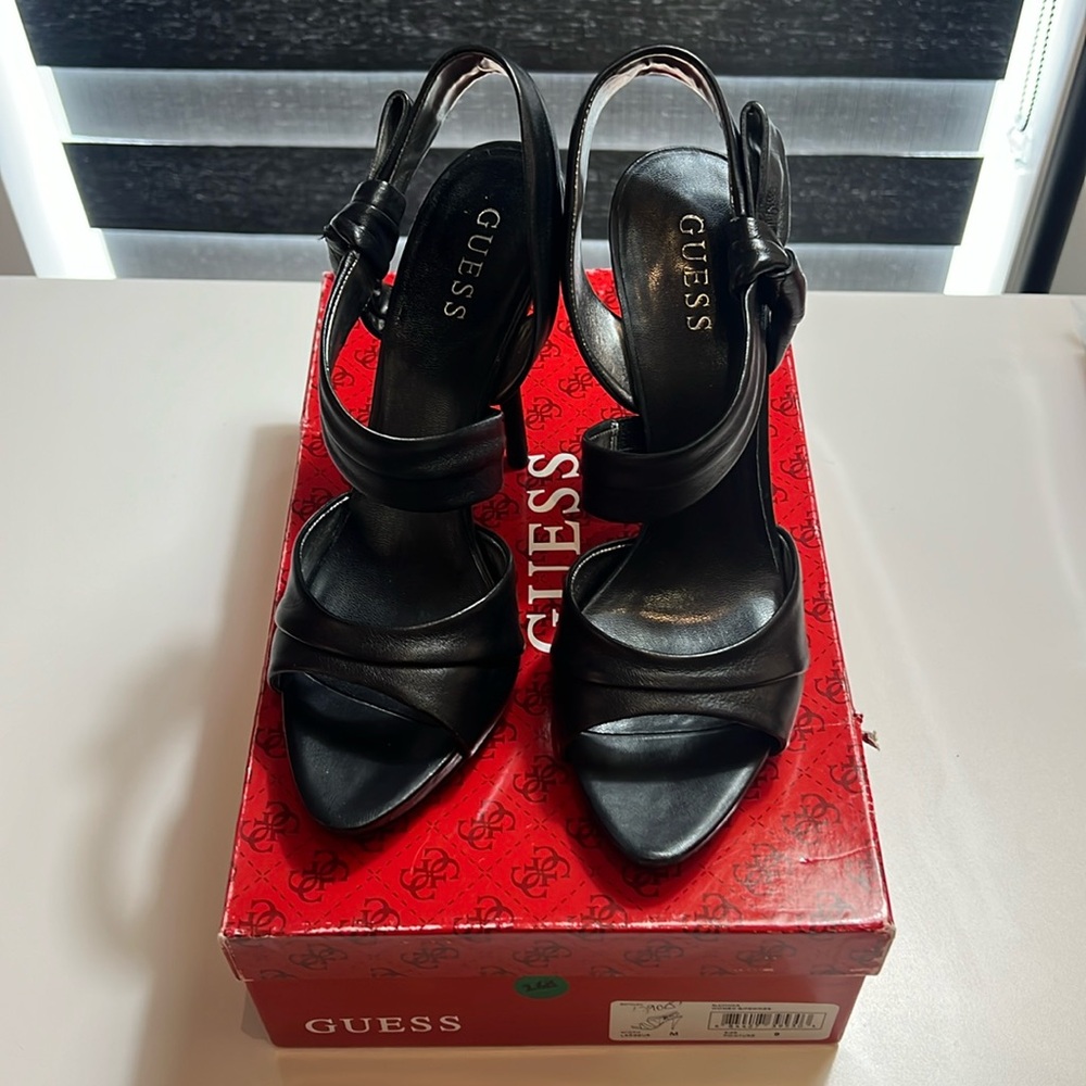 Guess Black Strappy Heels
